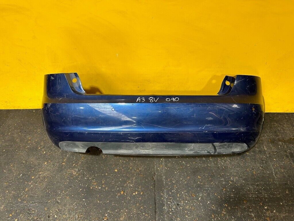 AUDI A3 8P 3 DOOR FACELIFT 2008 - 2014 REAR BUMPER COMPLETE WITH PDC HOLES